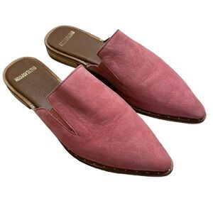 One Teaspoon Suede Leather Mules Pink Women’s Size 7 Slip On CottageCore Prarie